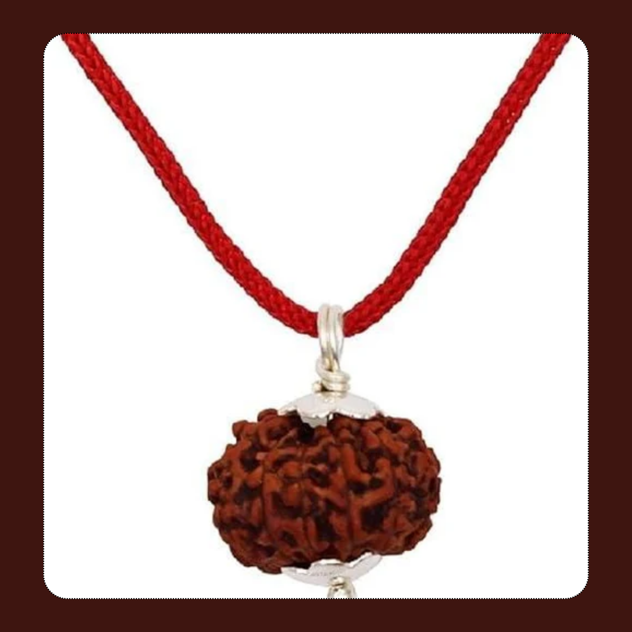 7 Mukhi Rudraksha Silver Capped Pendant